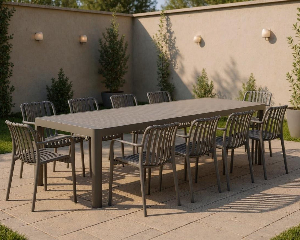 
                      
                        Bali Extendable Aluminum Table with Cura Stacking Chairs
                      
                    