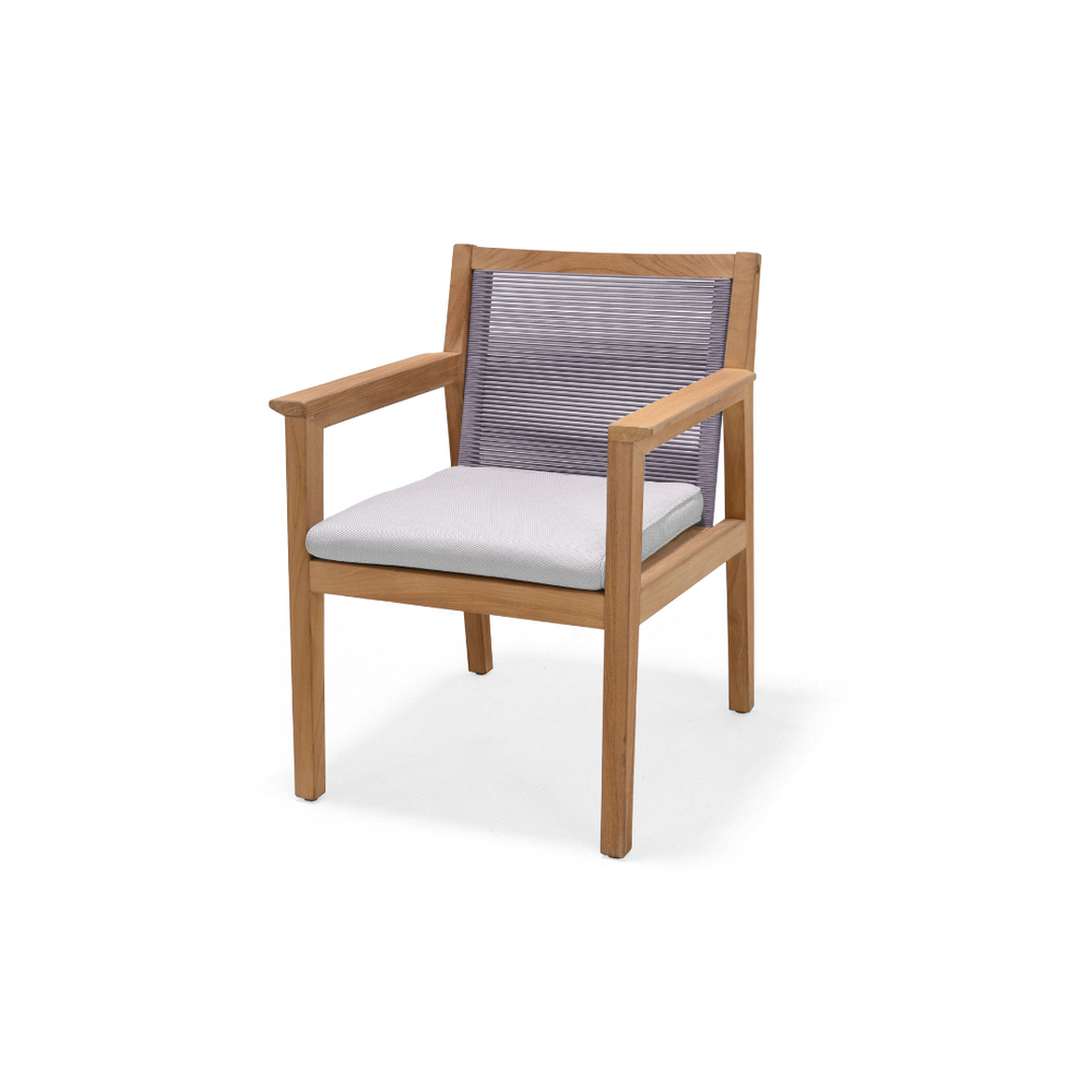 Agate Teak and Rope Armchair Taupe