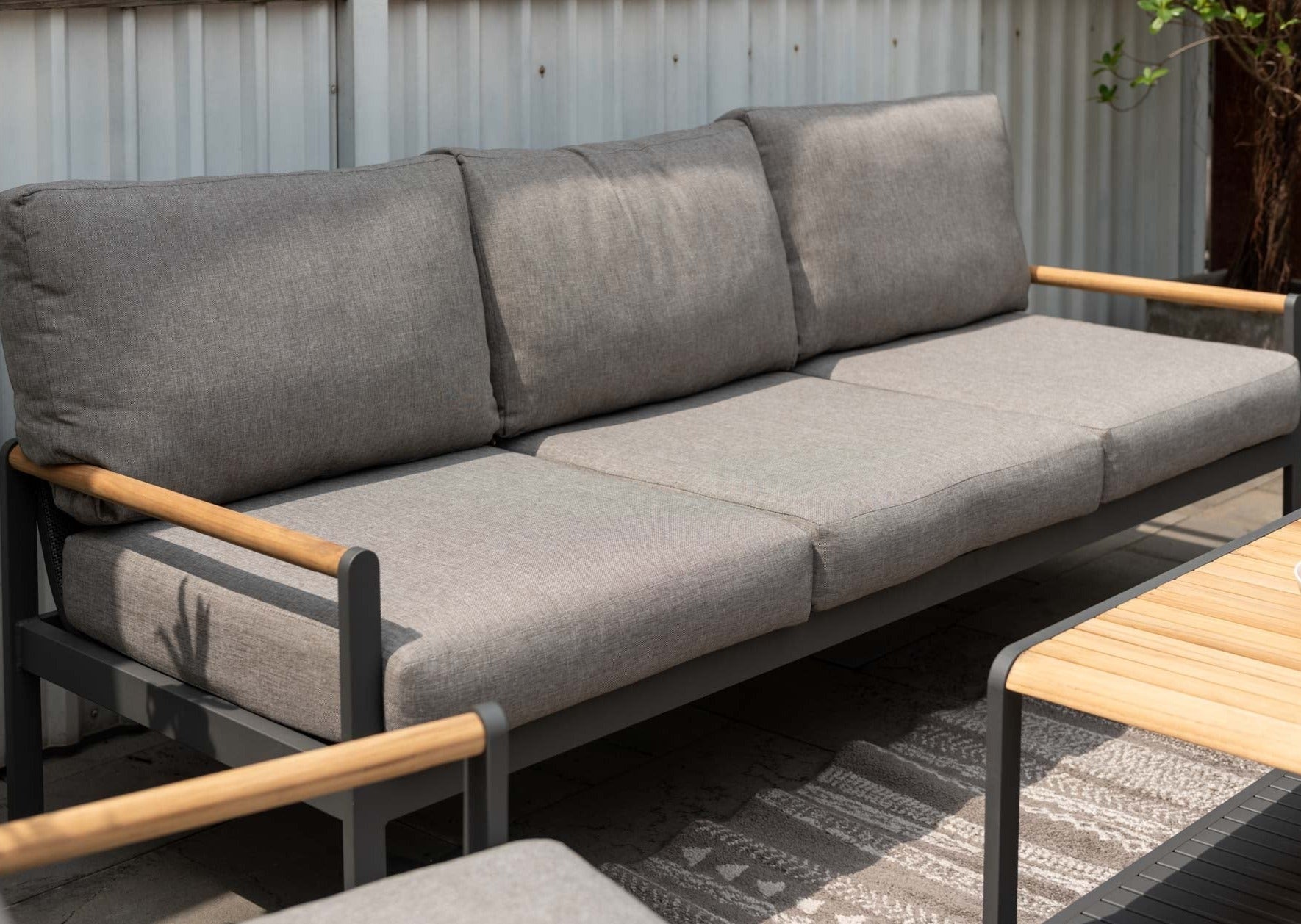 Amber Teak and Aluminum 3-Seater Sofa – LifestyleGarden US