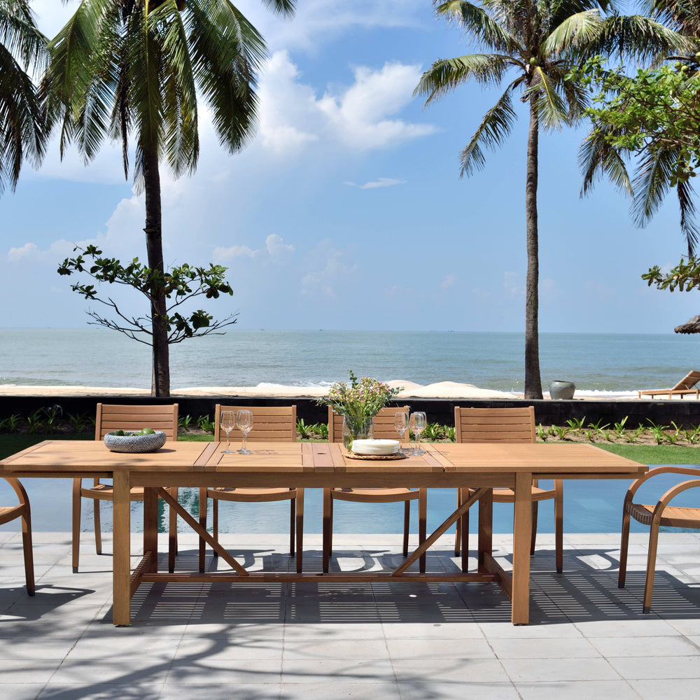 
                      
                        Leyland Table and Catalina Stacking Armchair Dining Set
                      
                    