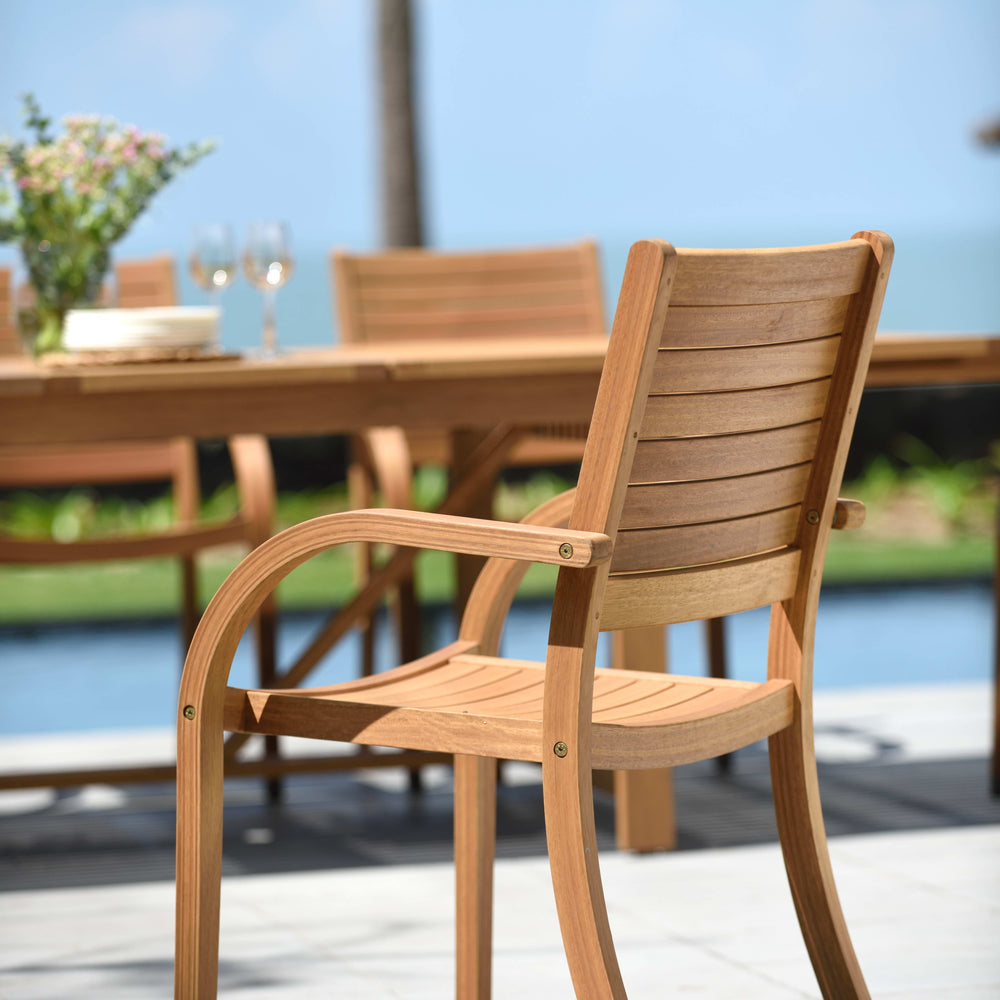 
                      
                        Leyland Table and Catalina Stacking Armchair Dining Set
                      
                    