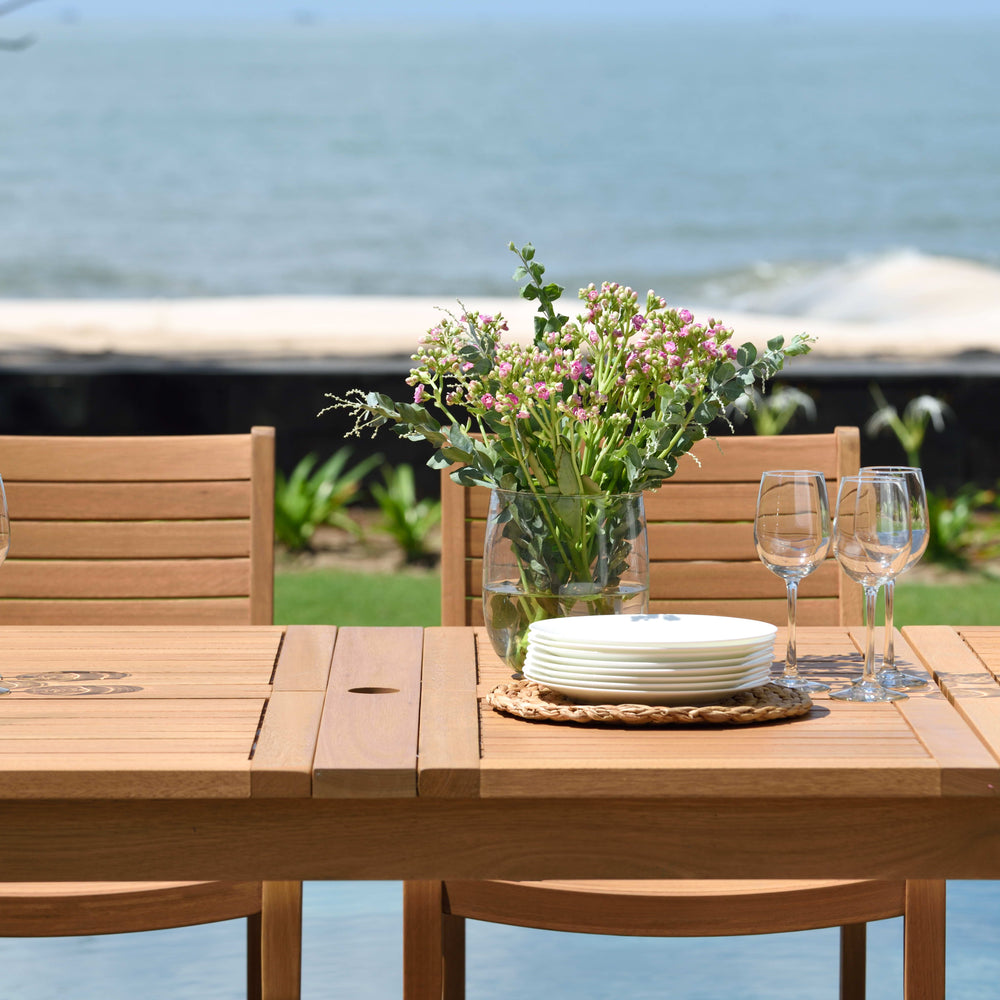 
                      
                        Leyland Table and Catalina Stacking Armchair Dining Set
                      
                    