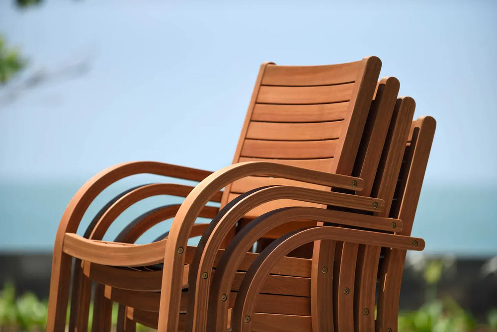 Catalina Stacking Wood Armchair - 4 Piece