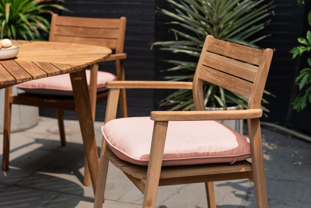 Jade Teak Stacking Armchair - Cushion Terracota