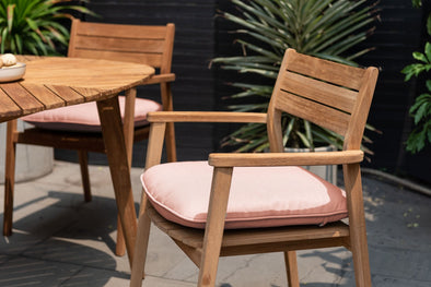 Jade Teak Stacking Armchair - Cushion Terracota