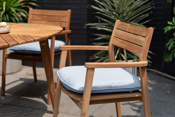 Jade Teak Stacking Armchair - Cushion Copen Blue