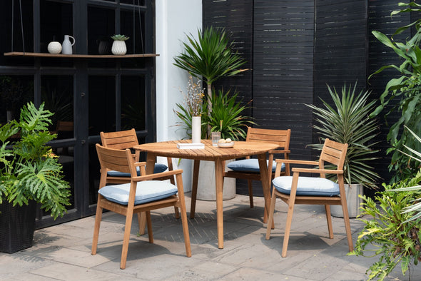 Jade Teak Stacking Armchair - Cushion Copen Blue