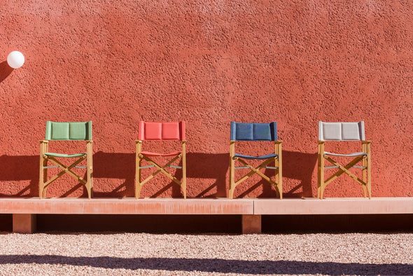 Zircon Teak Director Chair – Red - 1 Piece