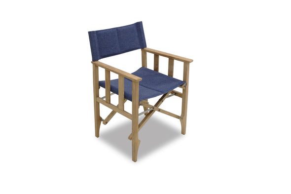 Zircon Teak Director Chair – Blue Horizon - 1 Piece