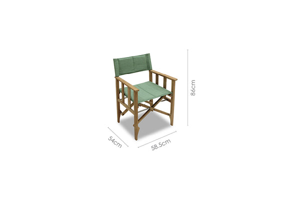 Zircon Teak Director Chair – Piquant Green - 1 Piece