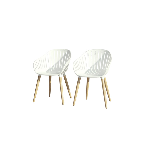 Leyland Table & Nassau White Armchairs
