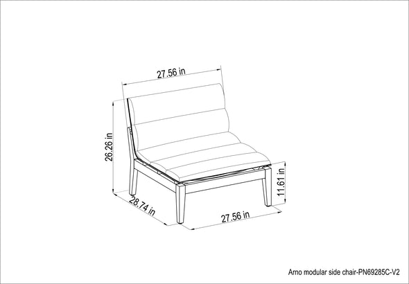 Arno Modular Side Chair Light or Dark - 2pc