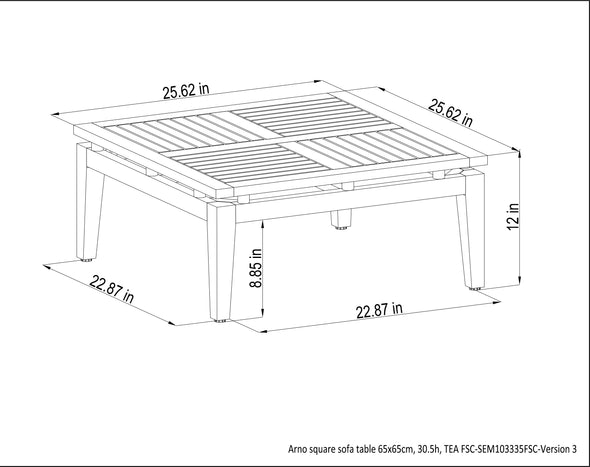 Arno Square Side Table