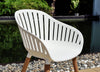 Leyland Table & Nassau White Armchairs
