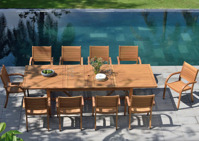 Leyland Table & 10 Catalina Stacking Armchair