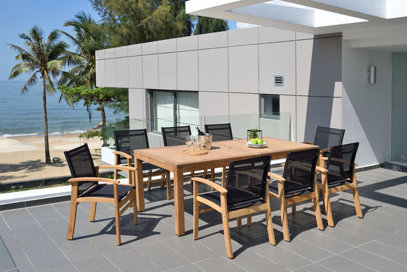 Rinjani Rectangular Teak Table & Fortuna Armchair