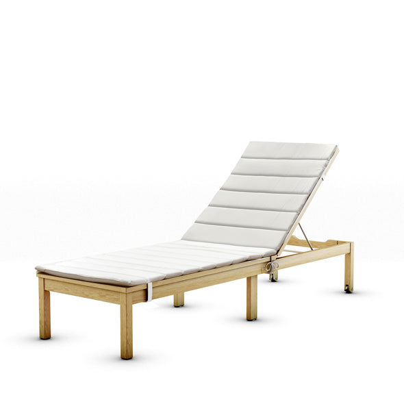 Louisiana Teak Finish Wheel Lounger With Cushion - 2 Piece