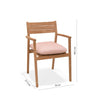Jade Teak Stacking Armchair - Cushion Terracota