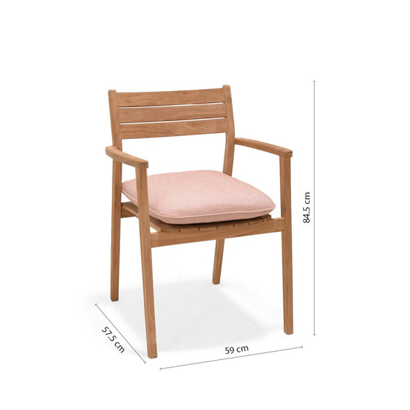 Jade Teak Stacking Armchair - Cushion Terracota