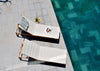 Louisiana Teak Finish Wheel Lounger With Cushion - 2 Piece