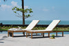 Louisiana Teak Finish Wheel Lounger With Cushion - 2 Piece