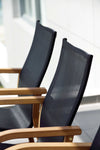 Orlando Rectangular Teak Finish Table & Manhattan Black Armchair
