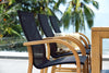 Orlando Rectangular Teak Finish Table & Manhattan Black Armchair