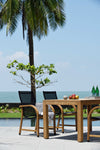 Rinjani Rectangular Big Table & 8 Manhattan Black Armchair