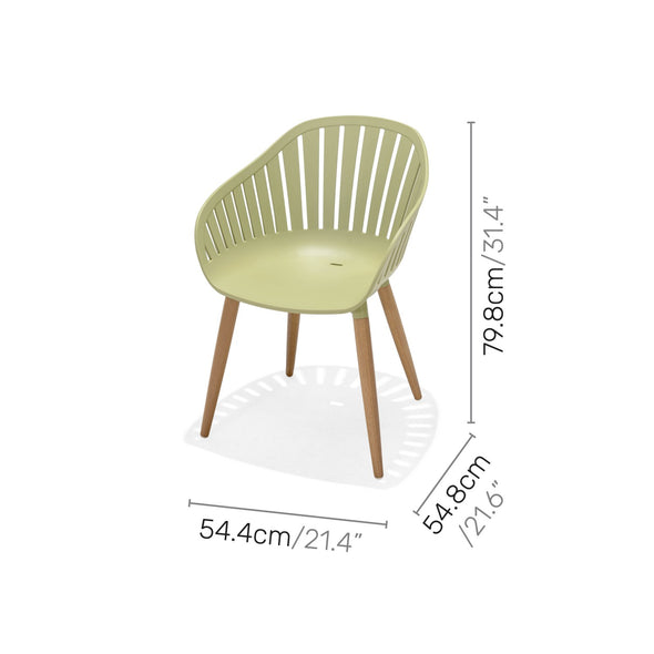Nassau 6-Seat Rectangular Dining Set – Sage Green Social Plastic®