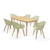 Nassau 7 Piece Rectangular Dining Set – Sage Green Social Plastic®