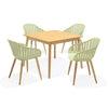 Nassau 4-Seat Square Dining Set – Sage Green Social Plastic®