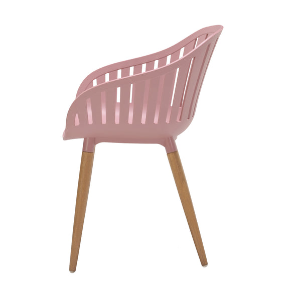 Nassau Carver Armchair in Peony Pink Social Plastic® - 2pc