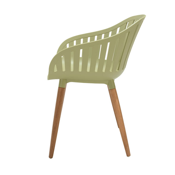 Nassau Carver Armchair In Sage Green Social Plastic® - 2pc