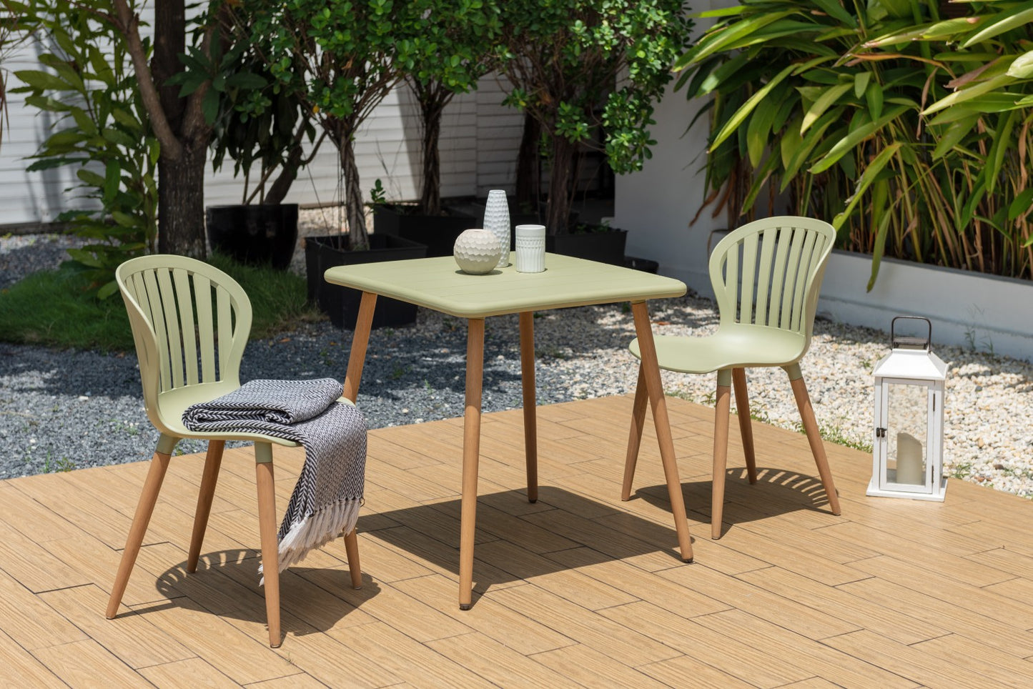 Nassau Side Chair In Sage Green Social Plastic® - 2pc