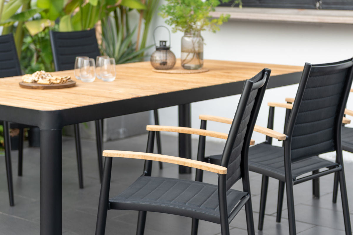 Portals Dark Lite 7 Piece Rectangular Dining Set