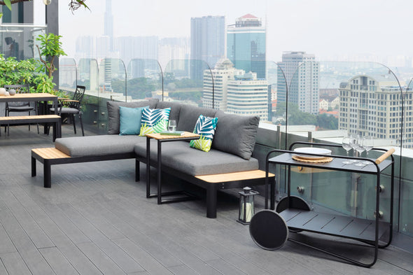 Portals Dark C-Shape Side Table Black