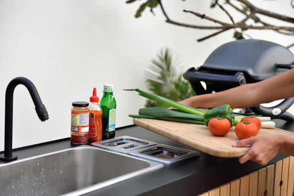 Portals Dark Outdoor Kitchen