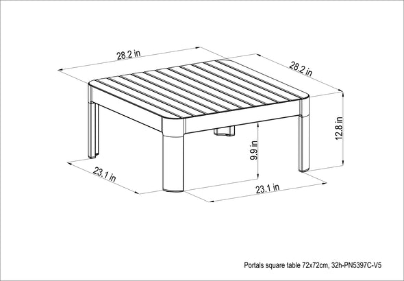 Portals Light Square Coffee Table