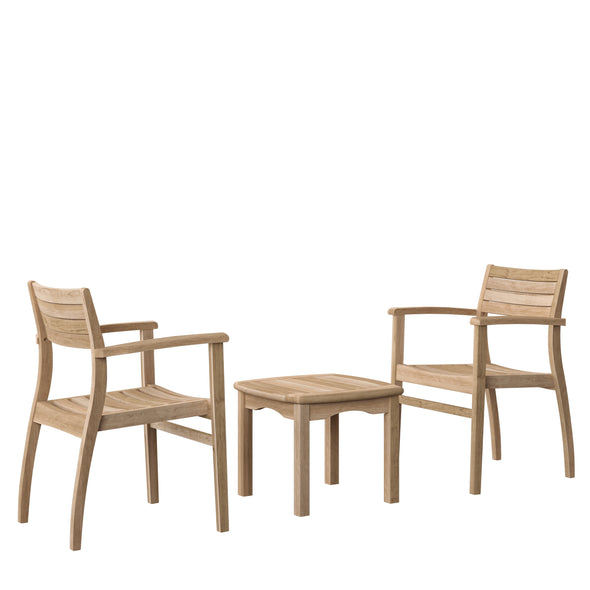 Intan Teak Side Table & 2 Ninia Chairs