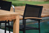 Rinjani Rectangular Table & 4 Vera Stacking Armchair