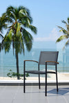 Orlando Rectangular Teak Finish Table & Vera Stacking Armchair