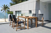 Orlando Rectangular Teak Finish Table & Manhattan Black Armchair