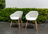 Leyland Table & Nassau White Armchairs