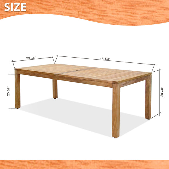 Rinjani Rectangular Teak Table & Fortuna Armchair